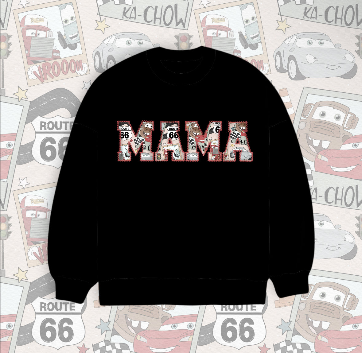 Route 66 Terry Bamboo MAMA Embroidered Crewneck
