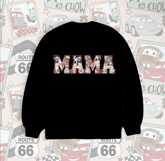 Route 66 Terry Bamboo MAMA Embroidered Crewneck