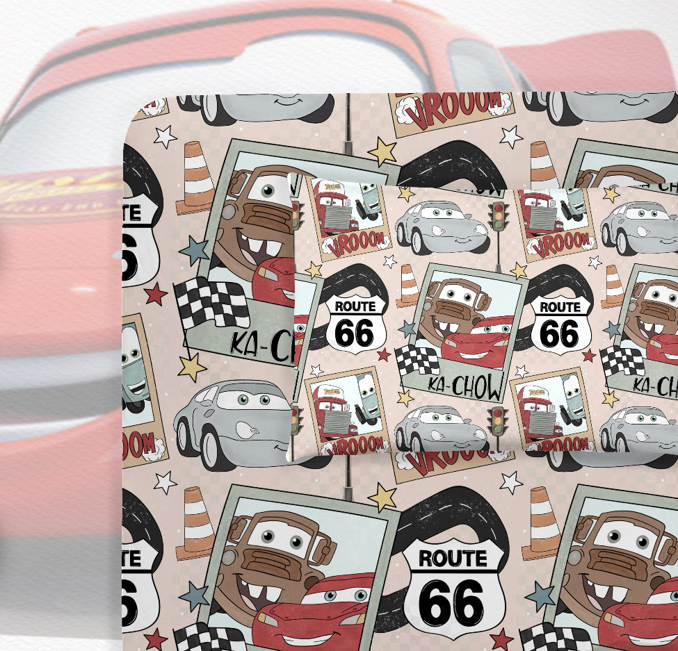 Route 66 Twin Sheet and Pillowcase