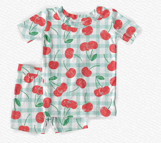 Cherry Check Shortie Set