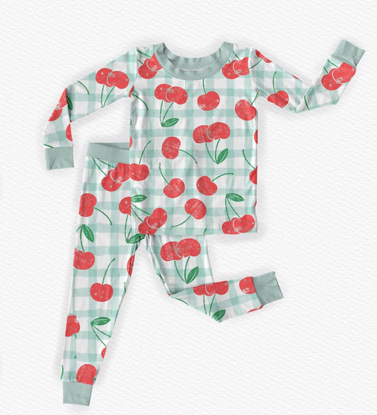 Cherry Check Long Sleeve Set