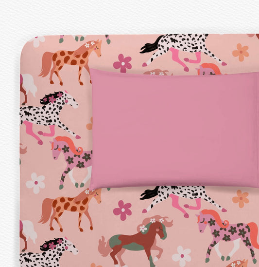 Petal Ponies Twin Sheet set with pillowcase