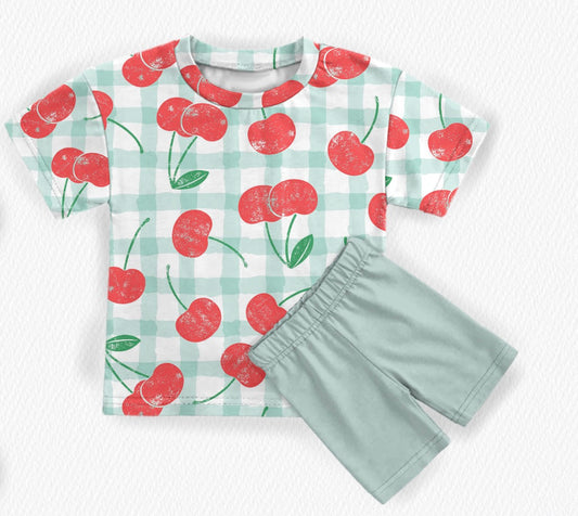 Cherry Checks Biker Set