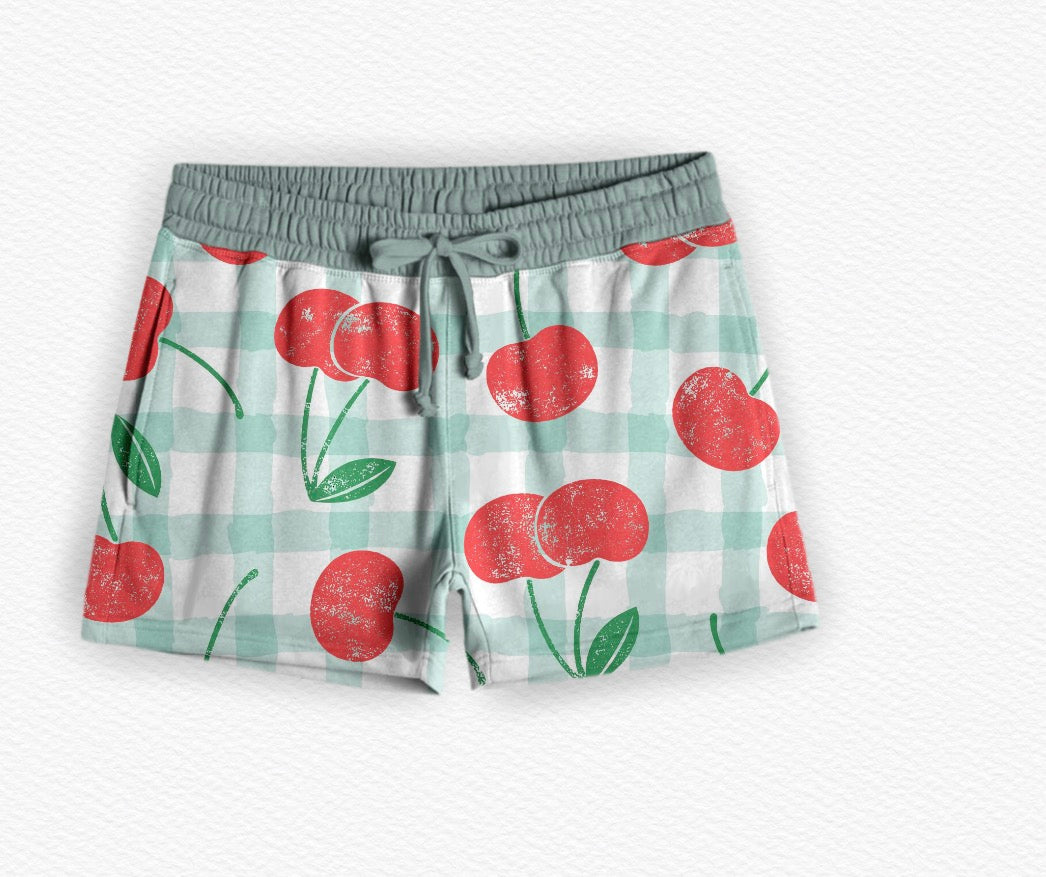 Cherry Checks Pajama Shorts