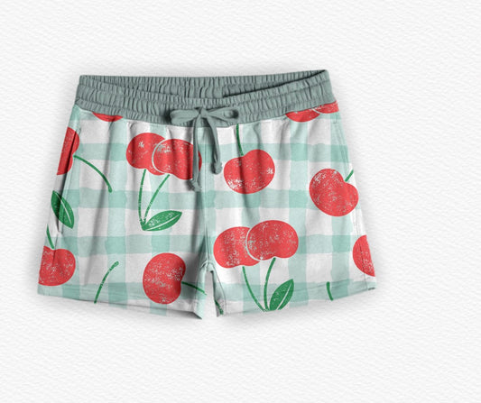 Cherry Checks Pajama Shorts