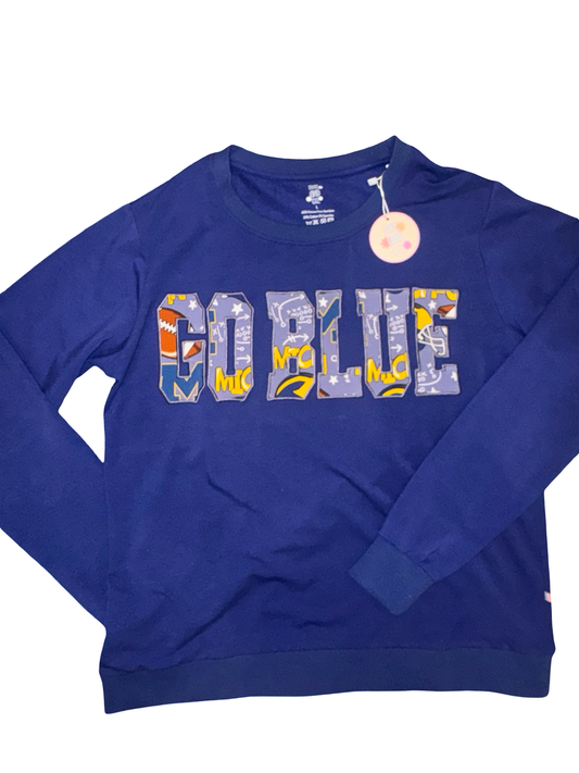 Go Blue unisex adult terry bamboo crewneck