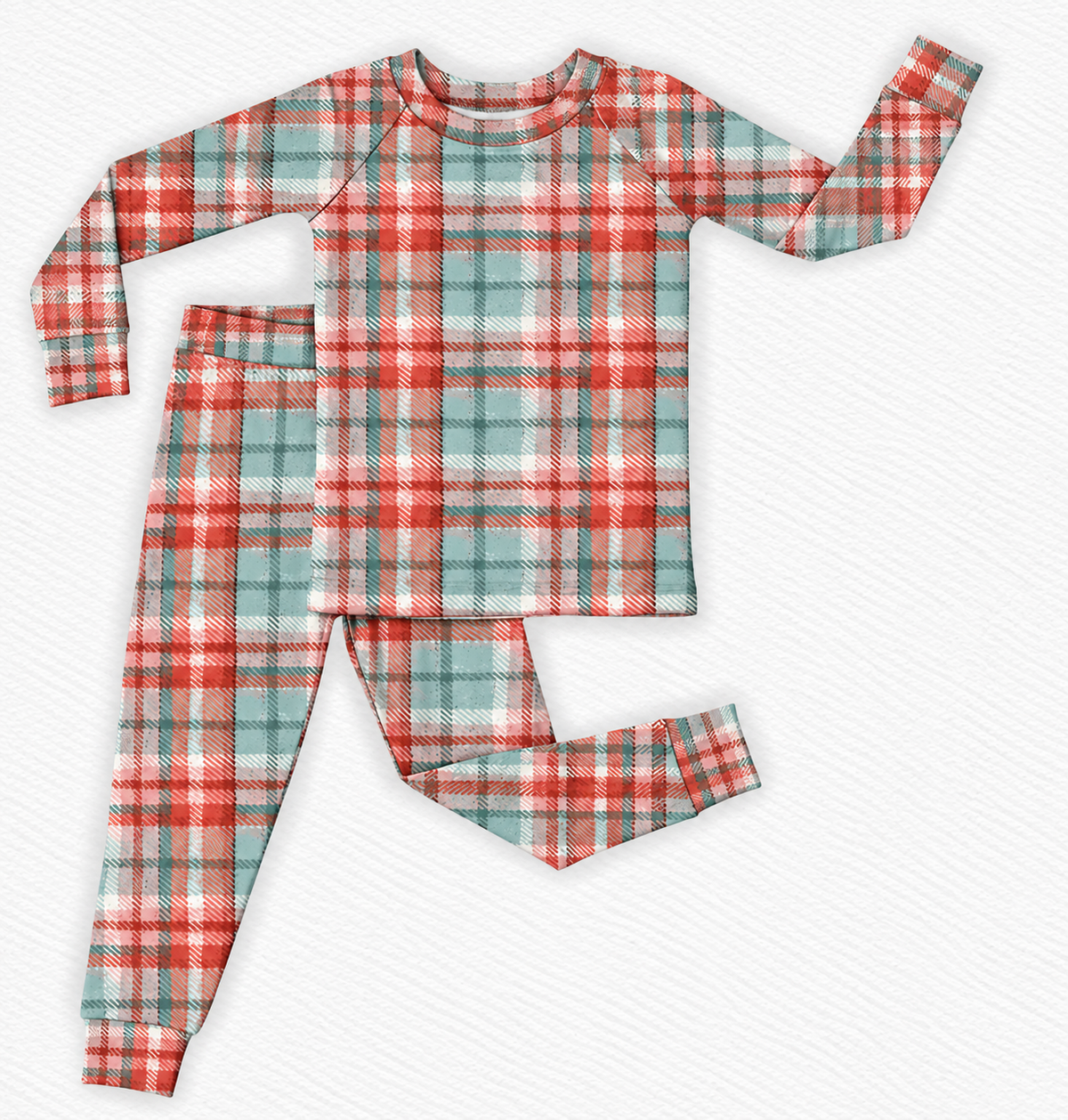 Christmas plaid 2 piece set