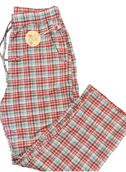 Christmas plaid adult straight leg pants