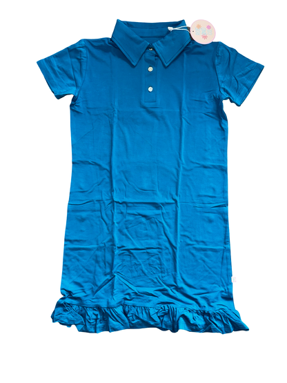 Toddler/Kids Polo Dress in Coastal Teal