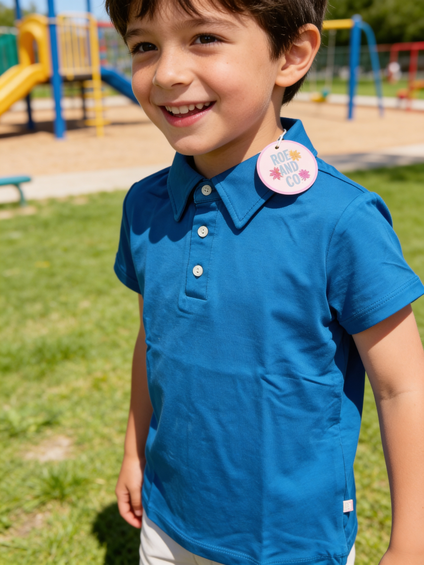 Toddler/Kids Polo in Coastal Teal