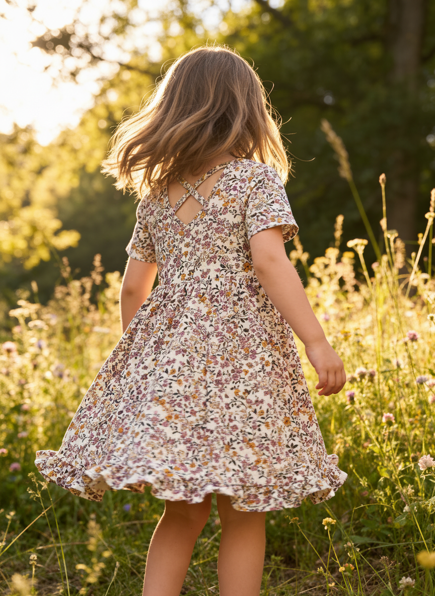 May Flowers Short Sleeve Twirl