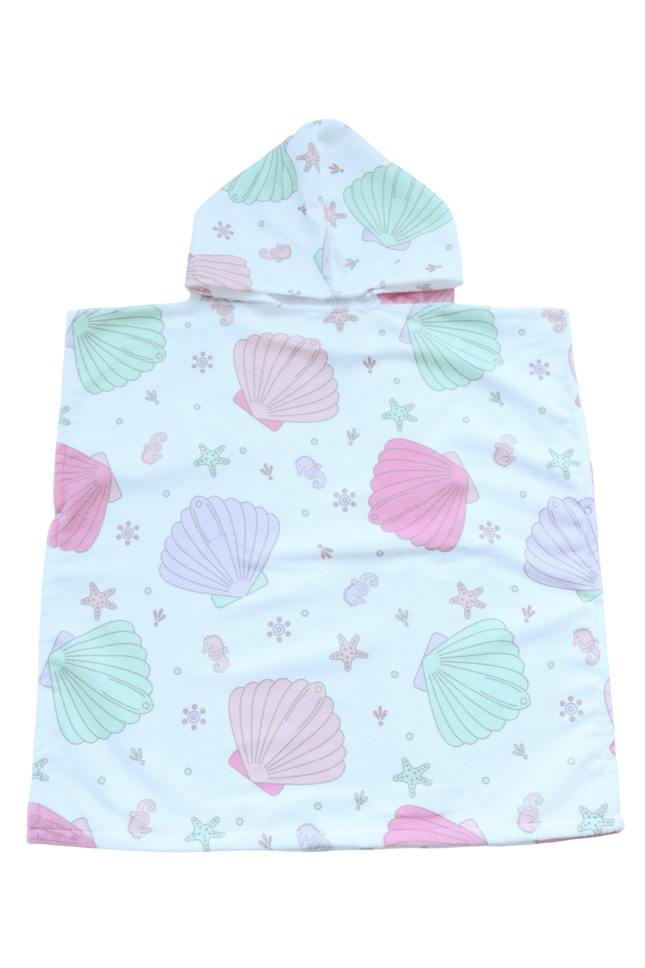 Pastel Seashells Hooded Towel